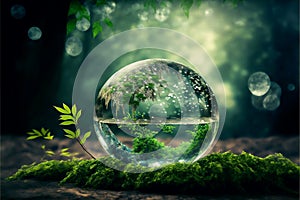 World environment and earth day concept with glass globe