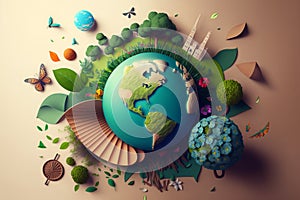 World environment and earth day concept with glass globe and eco friendly enviroment-topaz-enhance photo