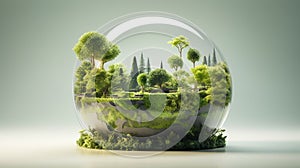 World environment and earth day concept with globe. nature and eco friendly environment. - Generative ai