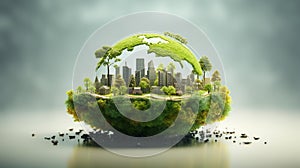 World environment and earth day concept with globe. nature and eco friendly environment. - Generative ai