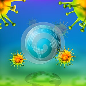 World Epidemic Danger.  global crisis due coronavirus disease. vector illustration