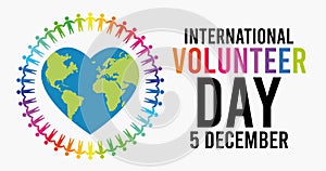 World event, International Volunteer Day 5 December, Vector illustration