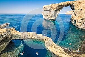 The world famous Azure Window in Gozo island - Malta