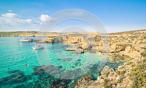 The world famous Blue Lagoon in Comino island - Malta photo