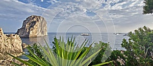 World famous Capri sea stacks on a clear day