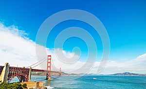 World famous Golden gate bridge in San Francisco