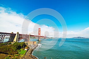 World famous Golden gate bridge in San Francisco