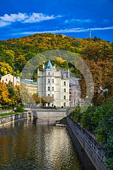 World-famous for its mineral springs, the town of Karlovy Vary (Karlsbad)