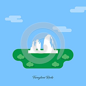 World Famous monuments and landmarks design with light blue back