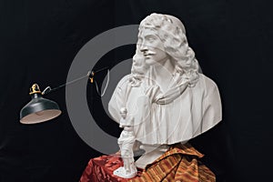 World Famous Statue of Molière Mozart Plaster Statue Resin Decoration Bust Sketch Practice Model Resin Sculpture Craft-Molier