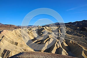 The world famous Zabriskie Point, located in Death Valley National Park