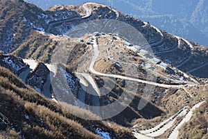 World famous zig zag road, Sikkim,India photo
