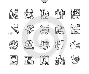 World Fisheries Day Well-crafted Pixel Perfect Vector Thin Line Icons