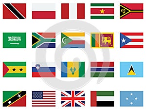 World Flag isolated Vector Illustration set every single flag you can easily edit