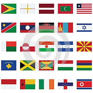 World Flag isolated Vector Illustration set every single flag you can easily edit