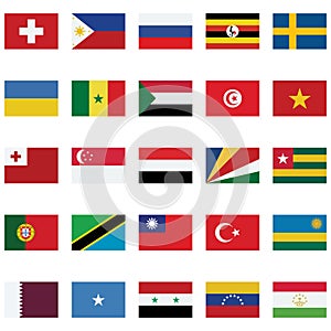 World Flag isolated Vector Illustration set every single flag you can easily edit