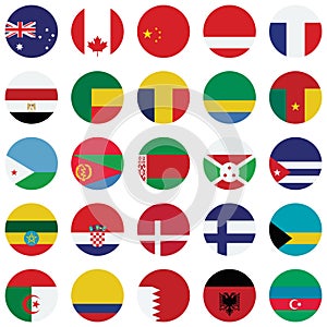 World Flag isolated Vector Illustration set every single flag you can easily edit