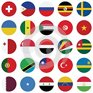 World Flag isolated Vector Illustration set every single flag you can easily edit