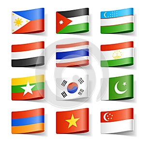 World flags. Asia.