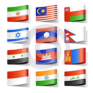 World flags. Asia.