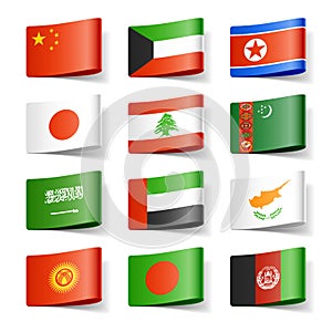 World flags. Asia.