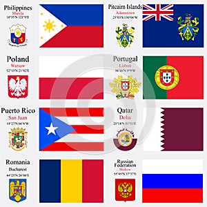 World flags and capitals set 19