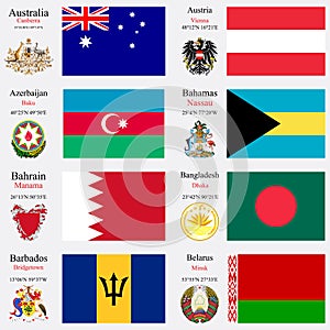 World flags and capitals set 2