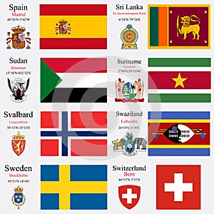 World flags and capitals set 23