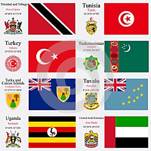 World flags and capitals set 25