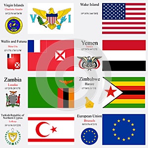 World flags and capitals set 27