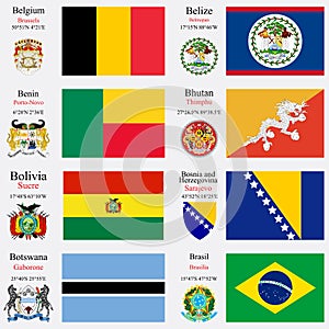 World flags and capitals set 3