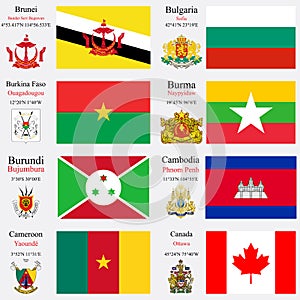 World flags and capitals set 4