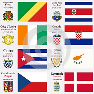 World flags and capitals set 6