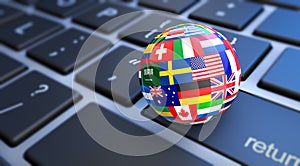 World Flags Globe Computer Keyboard