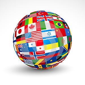 World flags sphere.