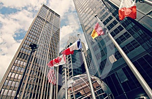 World Flags in Urban Center