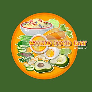 World Food Day. Vector Illustration. Greeting card, poster.