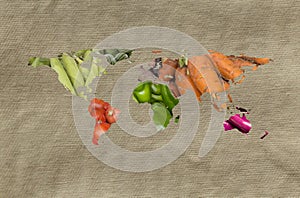 World Fruits Vegetables Map