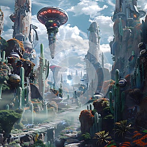 The world of the future, sci-fi, barren lands, deserts. It has been beautifully rebuilt.