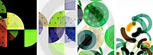 World of geometric elegance with abstract circle poster set. Circles intertwine in a symphony of shapes and colors