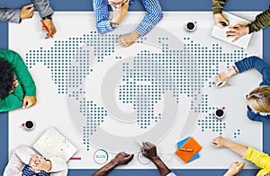 World Global Business Cartography Communication Concept photo