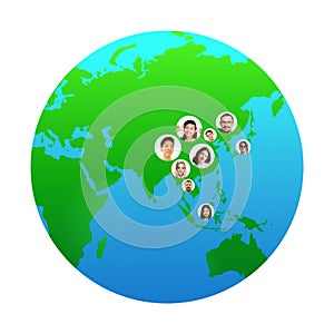 World global cartography - Earth international concept, connecting people all around the world