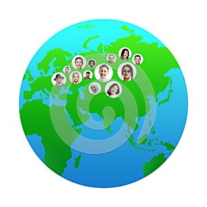 World global cartography - Earth international concept, connecting people all around the world