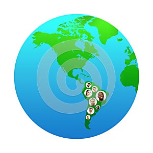World global cartography - Earth international concept, connecting people all around the world