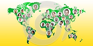 World global cartography - Earth international concept, connecting people all around the world