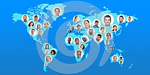 World global cartography - Earth international concept, connecting people all around the world