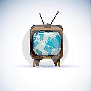 World global map on television -