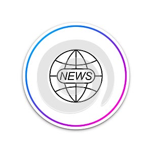 World and global news concept icon isolated on white background. World globe symbol. News sign icon. Journalism theme