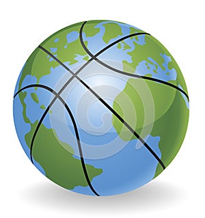 World globe basketball ball concept