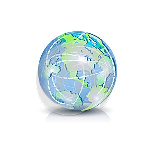 World globe connect network vector symbol